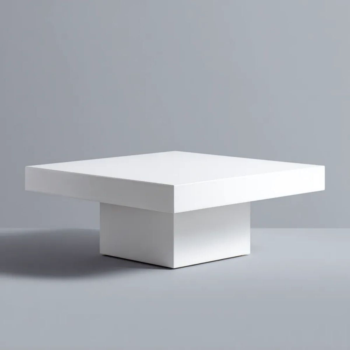 Biały kwadratowy stolik kawowy z płyty MDF 80 × 80 × 35 cm