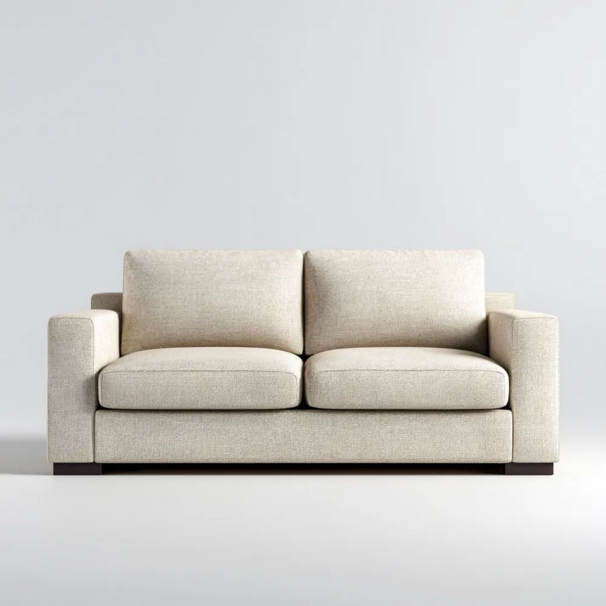 Beżowa sofa dwuosobowa tapicerowana tkaniną 180 x 90 x 85 cm