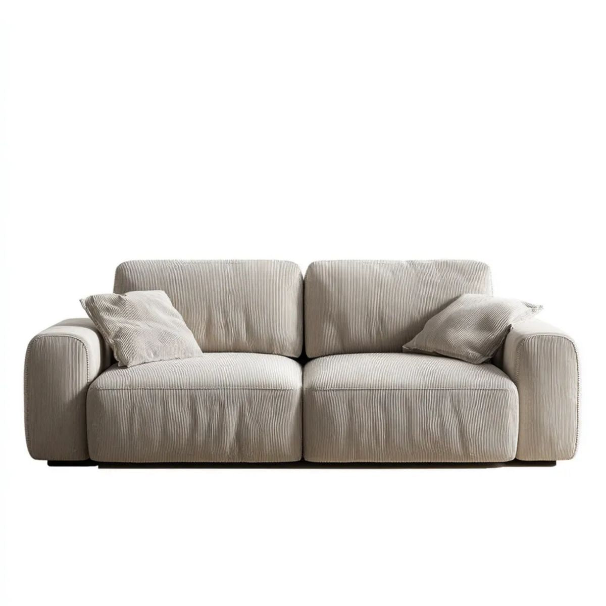 Sofa dwuosobowa beżowa z tapicerką sztruksową 180 × 95 × 85 cm