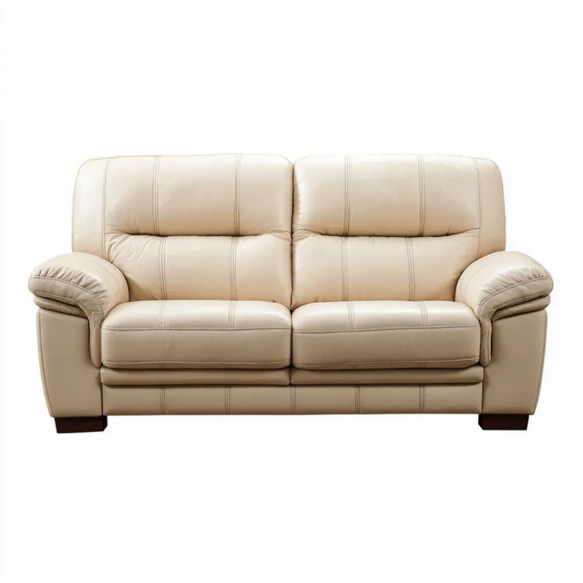 Beżowa dwuosobowa sofa z tapicerką z PU 170 x 90 x 95 cm
