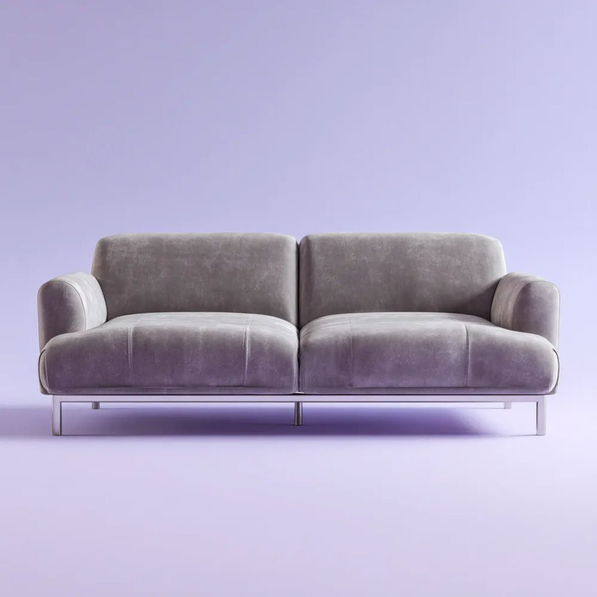 Dwuosobowa sofa z tkaniny szara 180 × 85 × 82 cm