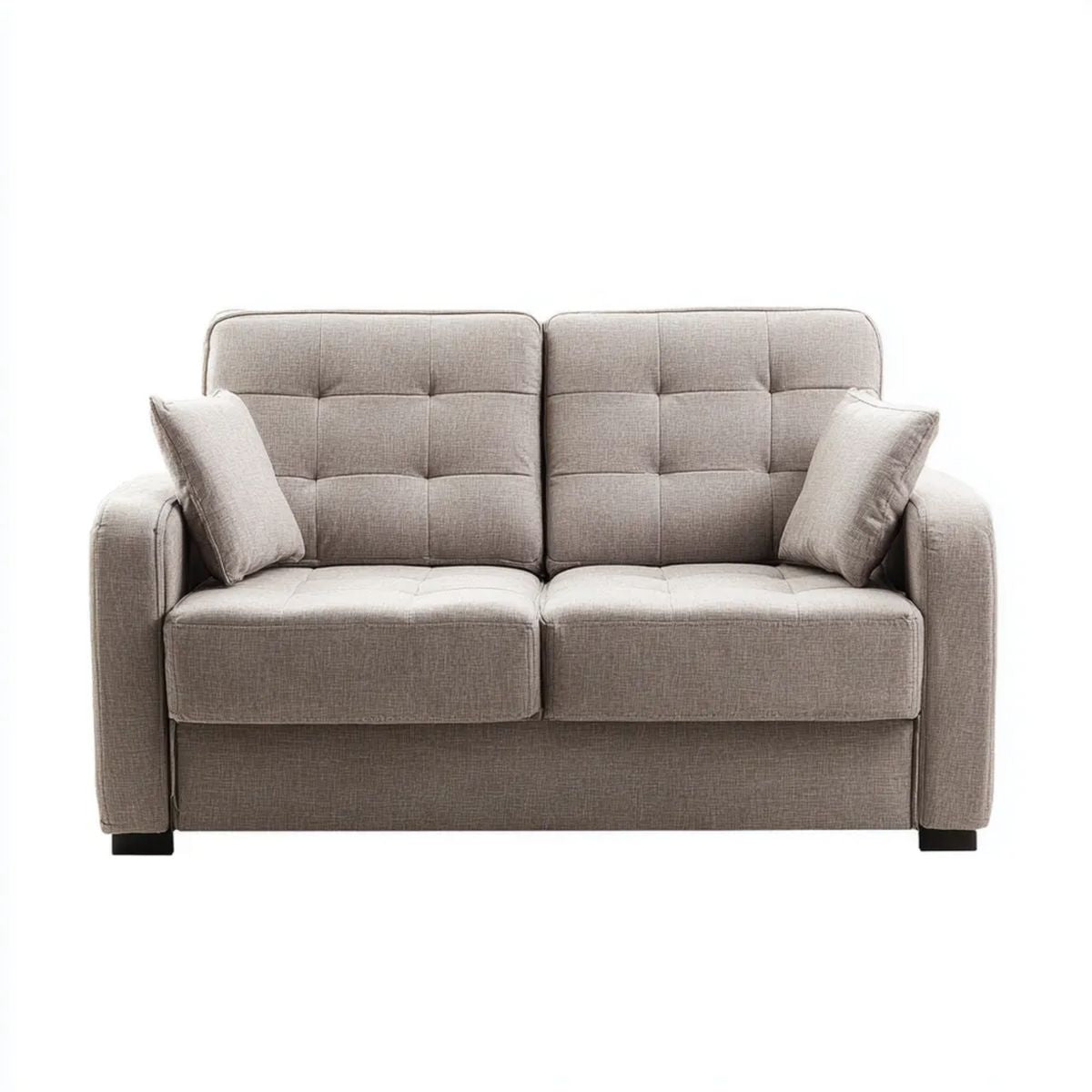 Dwuosobowa sofa z poliestru jasnoszara 150 × 85 × 88 cm
