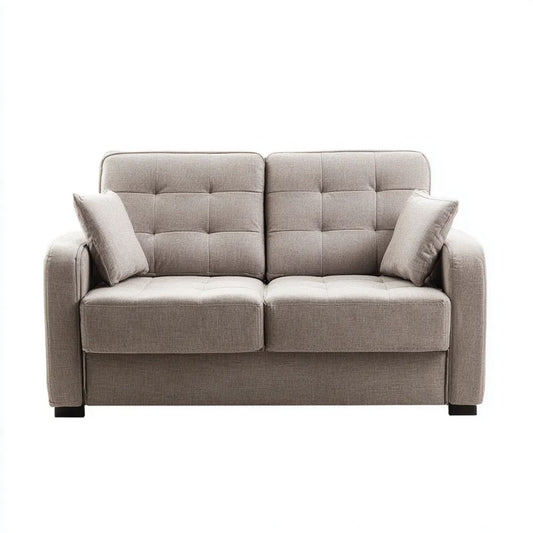 Dwuosobowa sofa z poliestru jasnoszara 150 × 85 × 88 cm