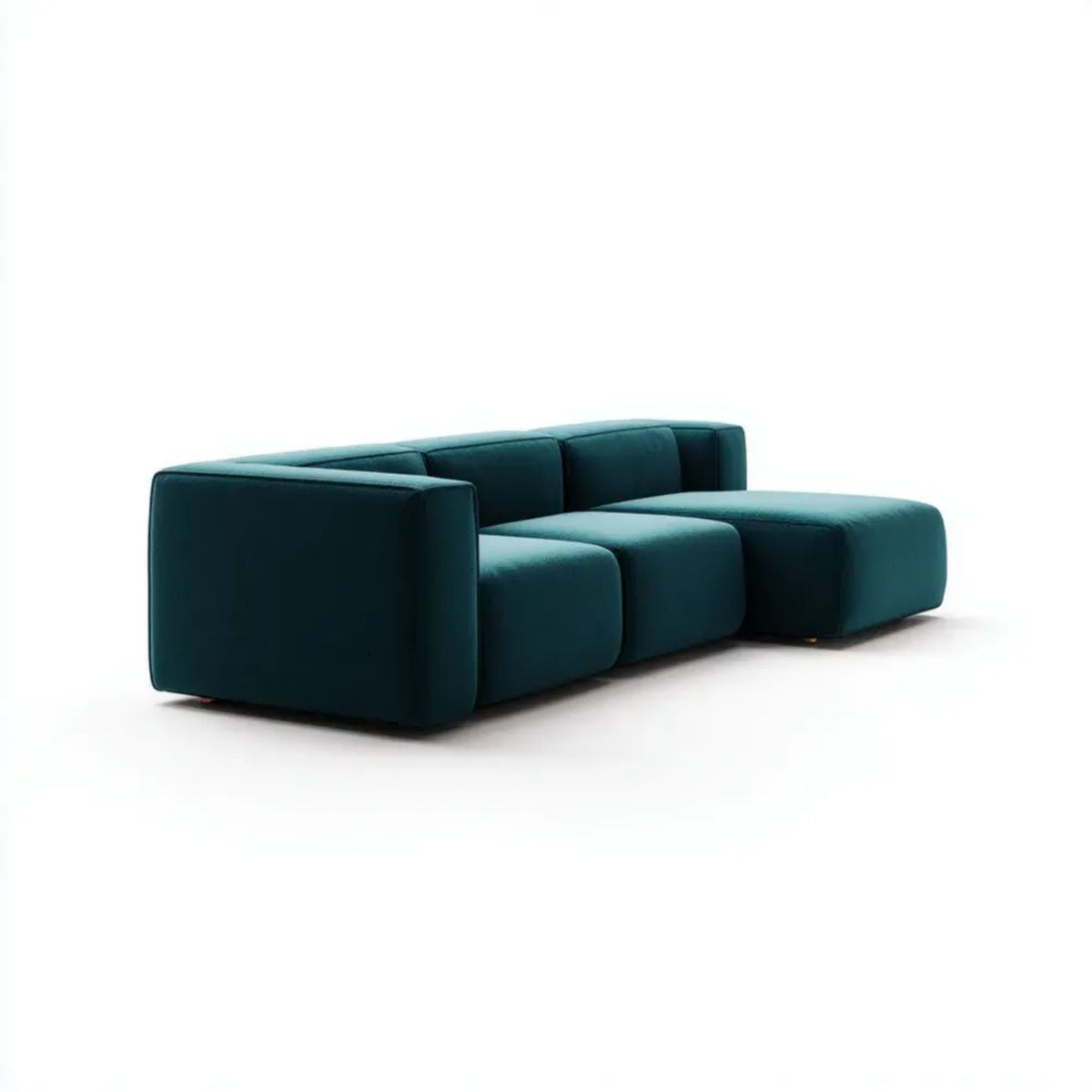 3-osobowa sofa narożna w kształcie litery L z szezlongiem, ciemnoturkusowa, tapicerowana poliestrem, 280 × 165 × 70 cm