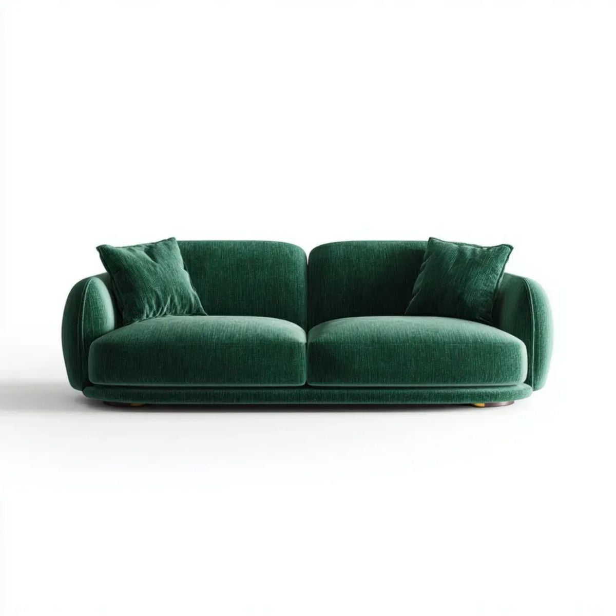 Dwuosobowa sofa aksamitna ciemnozielona 180 × 90 × 78 cm z 2 poduszkami