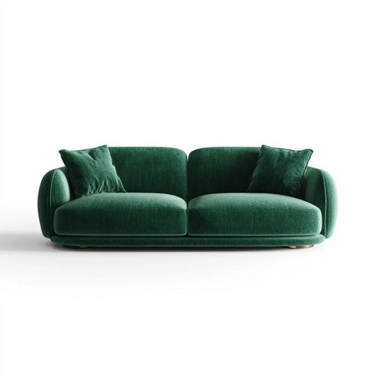 Dwuosobowa sofa aksamitna ciemnozielona 180 × 90 × 78 cm z 2 poduszkami