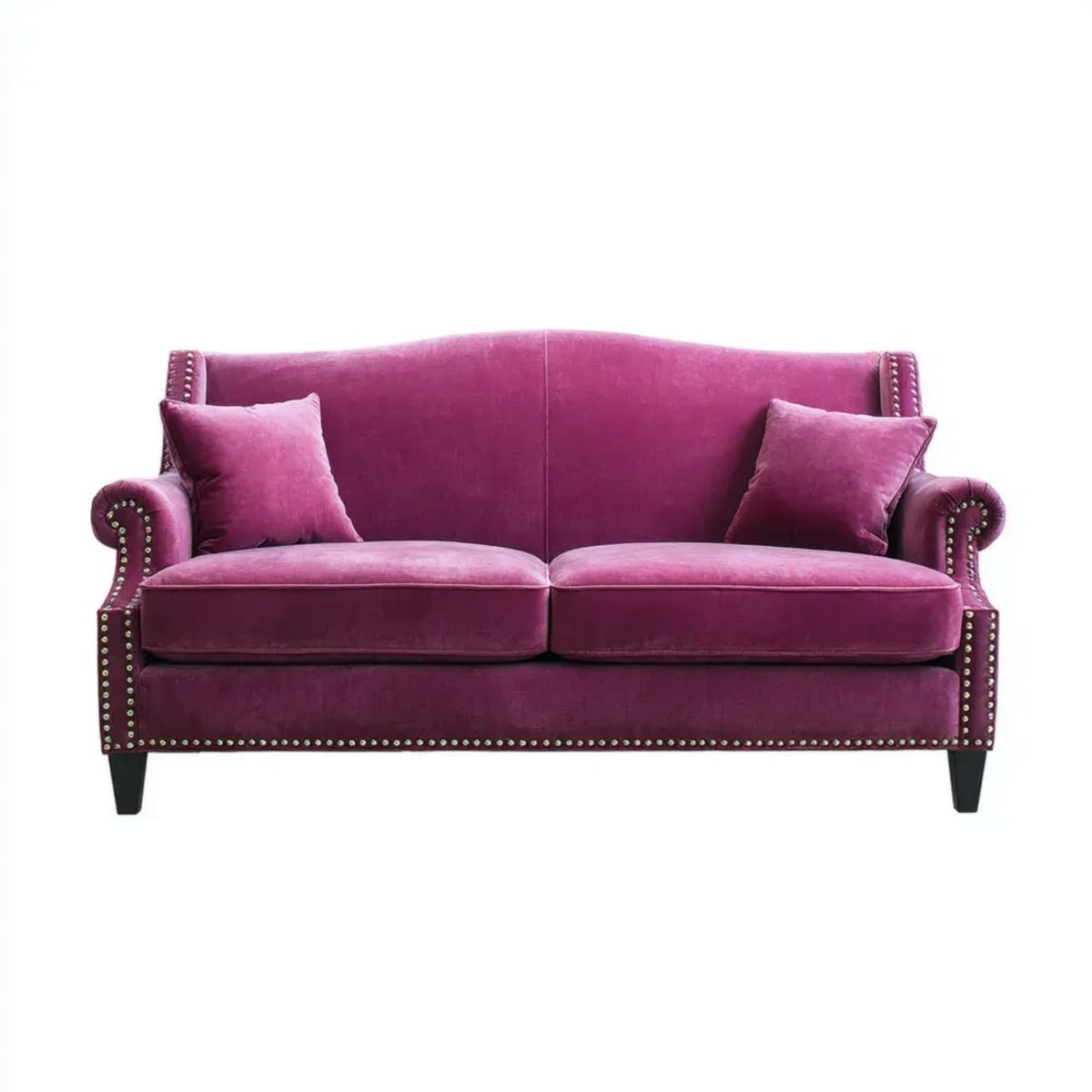 Dwuosobowa sofa aksamitna fioletowa 170 x 85 x 90 cm