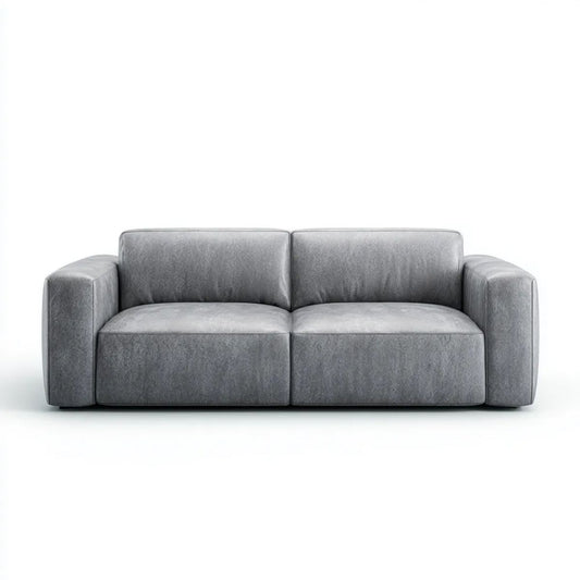 Dwuosobowa sofa z mikrofibry, szara, 220 × 95 × 85 cm