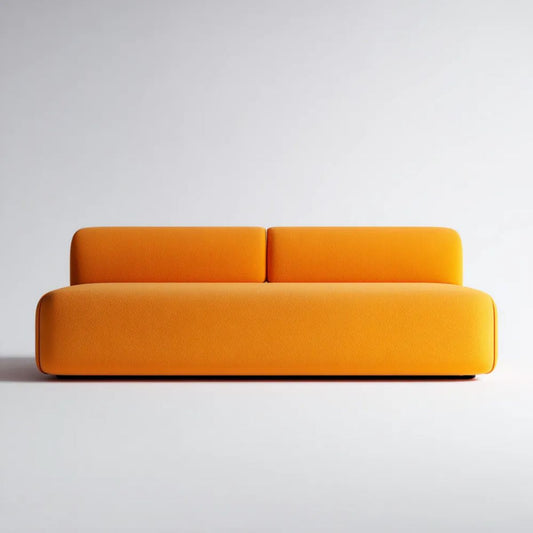 Dwuosobowa sofa tapicerowana z poliestru, pomarańczowa, 200 × 92 × 76 cm